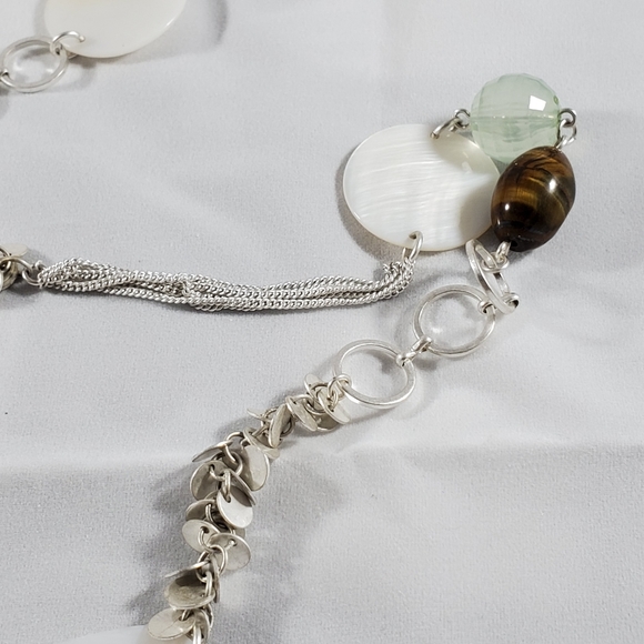 Extra long necklace silver tone beaded flapper - Picture 4 of 7